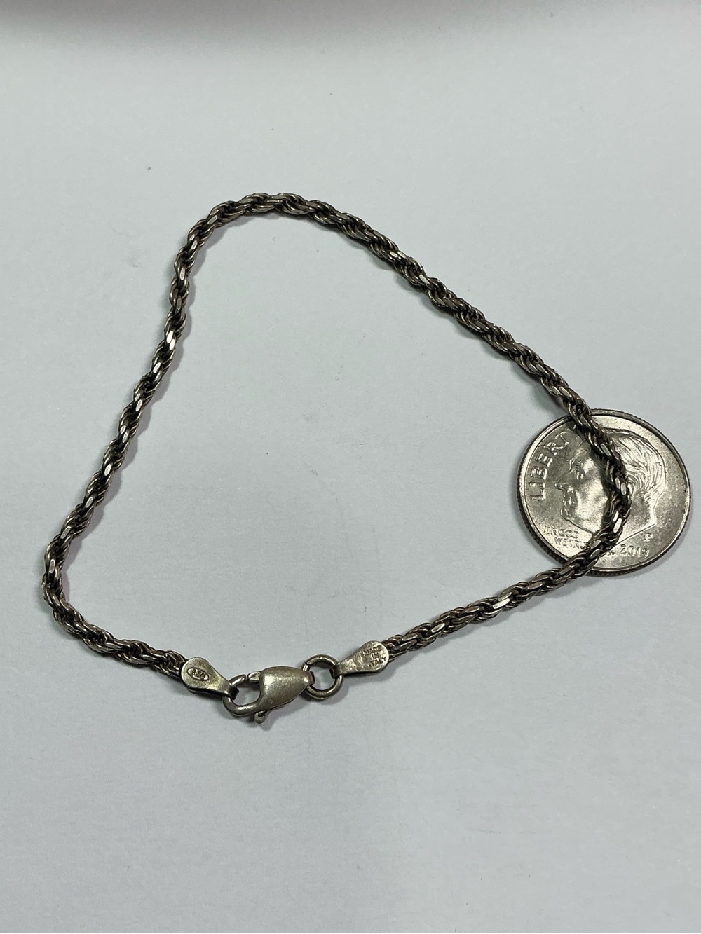 Sterling Silver Rope Chain Bracelet - Silver - Picture 4 of 5